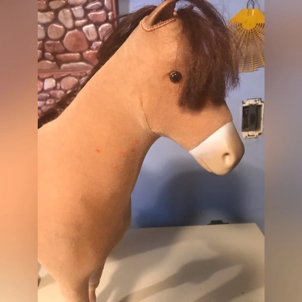 American Girl Doll Chestnut Horse W/Saddle Stirrups & Blanket